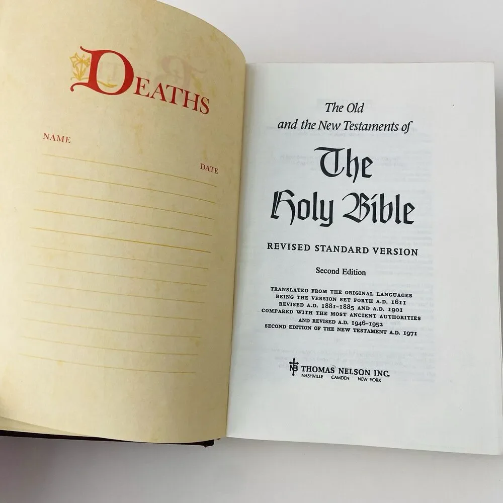 1971 Holy Bible Revised Standard Version (Second Edition) (Nelson 3800)